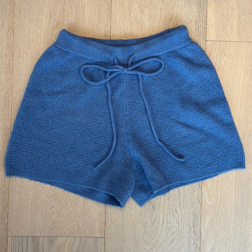 Anthropologie Saturday Sunday Cornflower Blue Waffle Knit Lounge Shorts